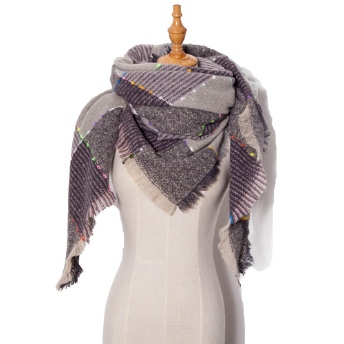 Autumn and Winter Fashion Style Scarves Polyester Pure Color Fur Square Scarf Winter Warm Scarf