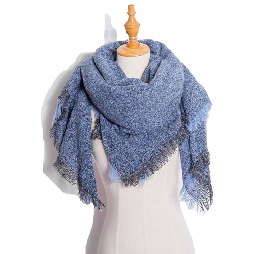 Autumn and Winter Fashion Style Scarves Polyester Pure Color Fur Square Scarf Winter Warm Scarf