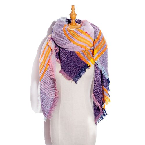 Autumn and Winter Fashion Style Scarves Polyester Pure Color Fur Square Scarf Winter Warm Scarf
