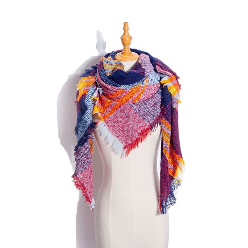 Autumn and Winter Fashion Style Scarves Polyester Pure Color Fur Square Scarf Winter Warm Scarf