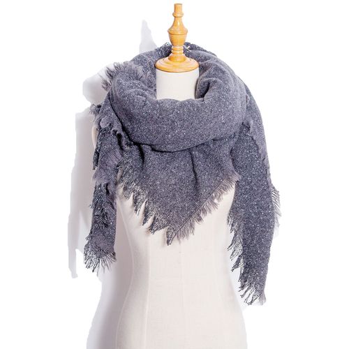 Autumn and Winter Fashion Style Scarves Polyester Pure Color Fur Square Scarf Winter Warm Scarf