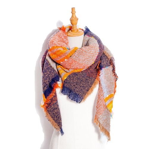 Autumn and Winter Fashion Style Scarves Polyester Pure Color Fur Square Scarf Winter Warm Scarf