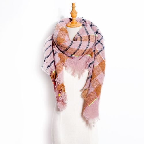 Autumn and Winter Fashion Style Scarves Polyester Pure Color Fur Square Scarf Winter Warm Scarf
