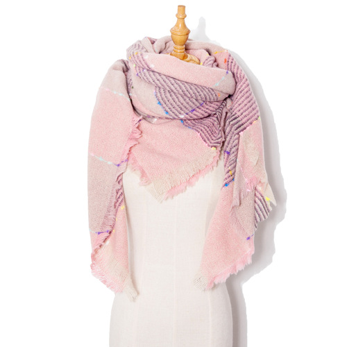 Autumn and Winter Fashion Style Scarves Polyester Pure Color Fur Square Scarf Winter Warm Scarf