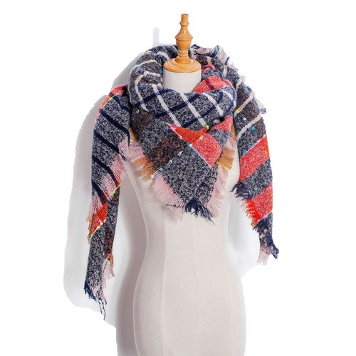 Autumn and Winter Fashion Style Scarves Polyester Pure Color Fur Square Scarf Winter Warm Scarf
