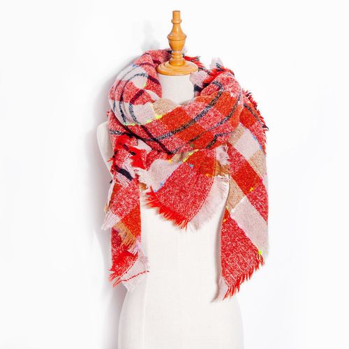 Autumn and Winter Fashion Style Scarves Polyester Pure Color Fur Square Scarf Winter Warm Scarf