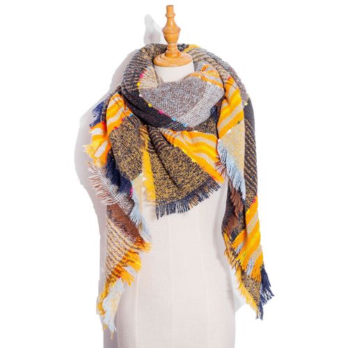 Autumn and Winter Fashion Style Scarves Polyester Pure Color Fur Square Scarf Winter Warm Scarf