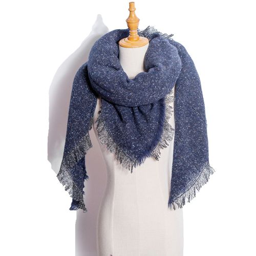 Autumn and Winter Fashion Style Scarves Polyester Pure Color Fur Square Scarf Winter Warm Scarf