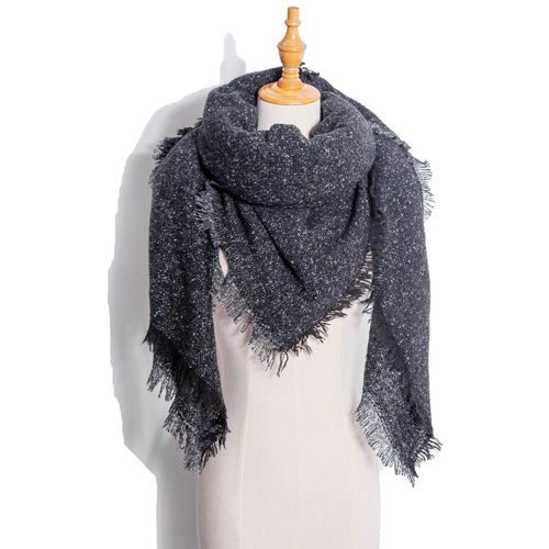 Autumn and Winter Fashion Style Scarves Polyester Pure Color Fur Square Scarf Winter Warm Scarf