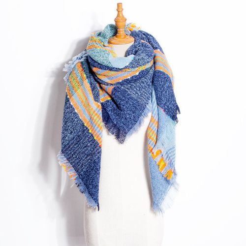 Autumn and Winter Fashion Style Scarves Polyester Pure Color Fur Square Scarf Winter Warm Scarf