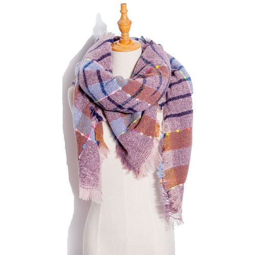 Autumn and Winter Fashion Style Scarves Polyester Pure Color Fur Square Scarf Winter Warm Scarf