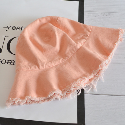 Burrs Brim Organic Cotton Bucket Hats Girls Vintage Denim Fisherman Trendy Bucket Hat Wom