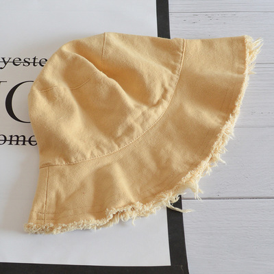 Burrs Brim Organic Cotton Bucket Hats Girls Vintage Denim Fisherman Trendy Bucket Hat Wom