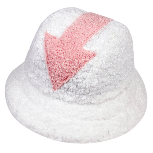 Arrow Symbol Printed Bucket Hat Winter Warm Plush Hat for Women Men Girls