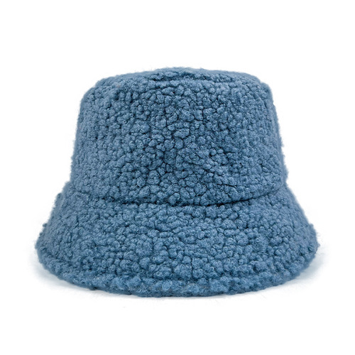  Mots popular Solid Color Faux Fur winter warm women unisex Fisherman embroidered   bucket hats