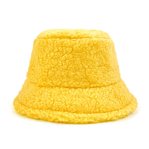  Mots popular Solid Color Faux Fur winter warm women unisex Fisherman embroidered   bucket hats