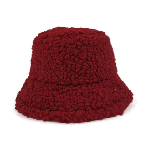  Mots popular Solid Color Faux Fur winter warm women unisex Fisherman embroidered   bucket hats
