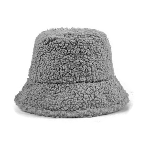  Mots popular Solid Color Faux Fur winter warm women unisex Fisherman embroidered   bucket hats