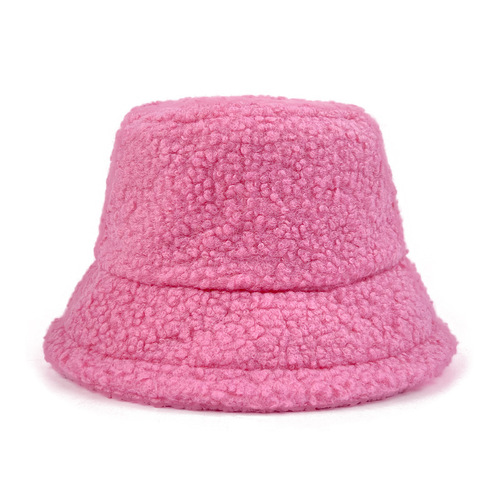  Mots popular Solid Color Faux Fur winter warm women unisex Fisherman embroidered   bucket hats