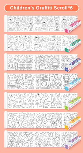 coloring paper roll no mess different topic art enlightenment kids paint graffiti books Fun Drawing toys for kids