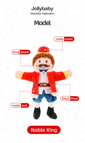 Hot Selling Stuffed Doll Hand Puppet King Queen Prince Princess Characters Plush Finger Puppets