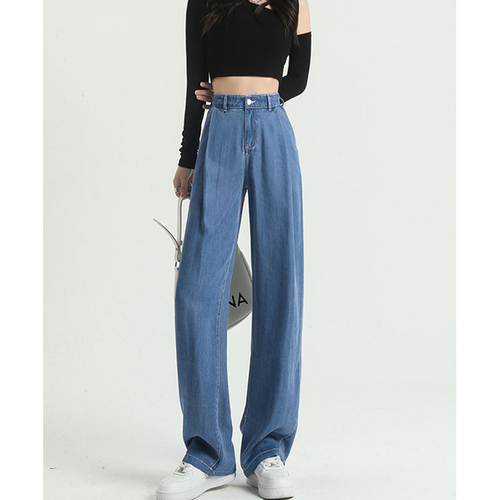 Casual Cargo Pants Women Straight High Waist Baggy Pants Fashion Slim Jeans Wide Leg Work Trousers Comfy