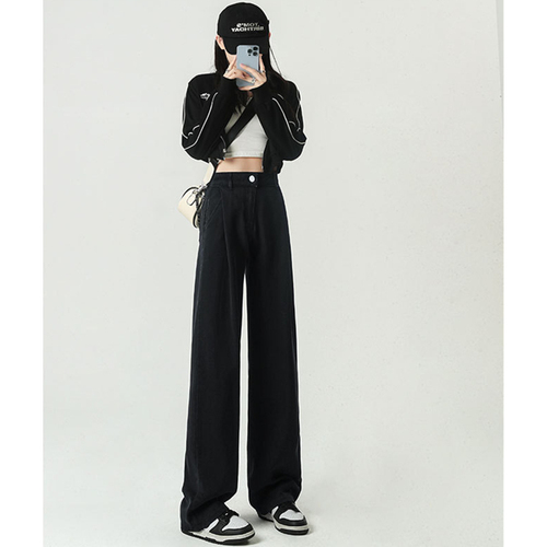 Casual Cargo Pants Women Straight High Waist Baggy Pants Fashion Slim Jeans Wide Leg Work Trousers Comfy