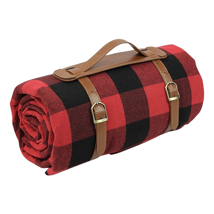 European and American style outdoor travel beach picnic blanket portable waterproof plaid picnic mat