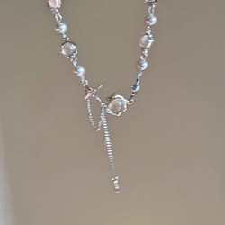 New Cross and Star Pendant Necklace, Multi-Functional Accessory, Exclusive Clavicle Chain