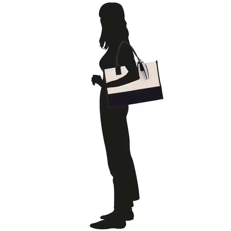 Large Eco Friendly Blue Laminated Canvas Tote Bag Durable Beach Bag & Shopping Handbag for Women