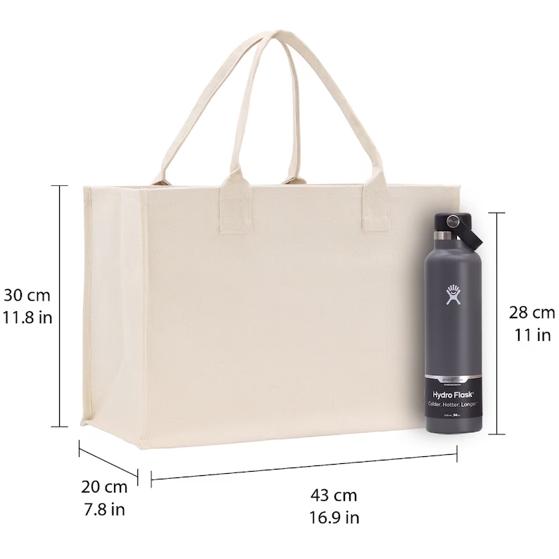 Large Eco Friendly Blue Laminated Canvas Tote Bag Durable Beach Bag & Shopping Handbag for Women