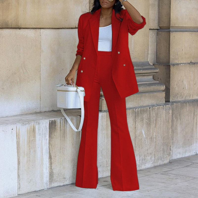 GX1775  Solid Color Women Blazer Pant Suit Two Piece Set Elegant Office Work Wear Women Suit Lady Business Suit