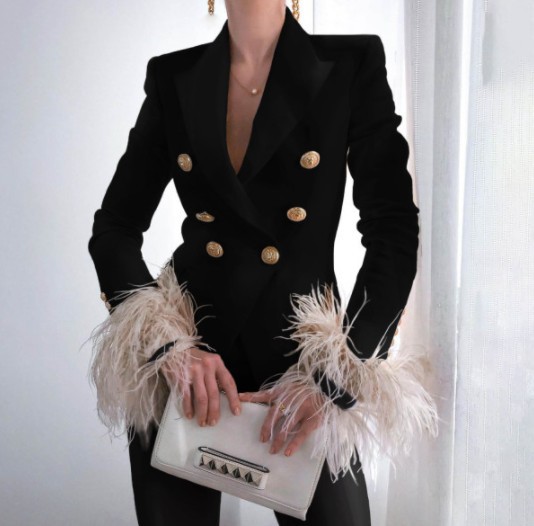 Spring 2022 new design women's suits slim printed  jacket party club fashion coat