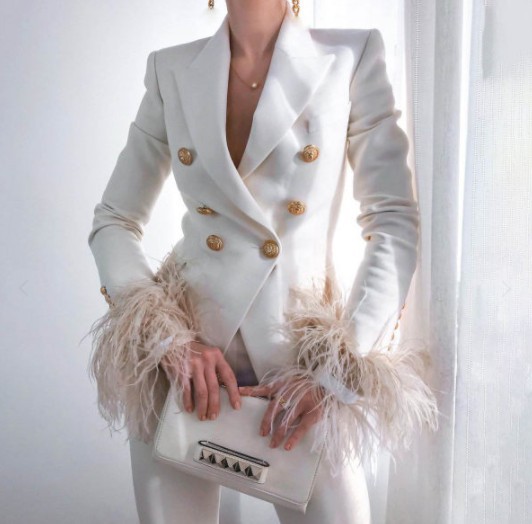 Spring 2022 new design women's suits slim printed  jacket party club fashion coat
