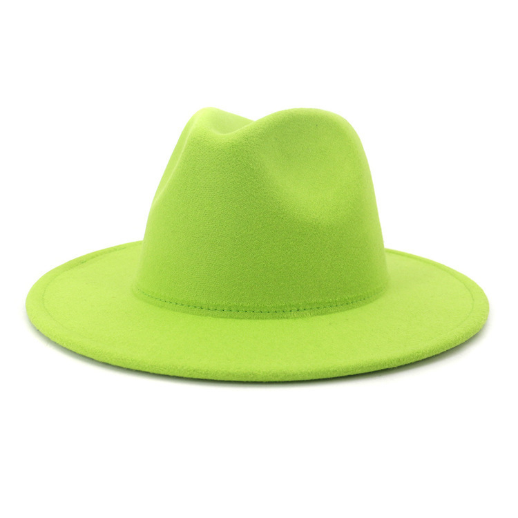 Promotional Solid Color Polyester Cotton Vegan Material Fedora Hat For Ladies And Mens Panama Jazz Fashion Fedora Hat