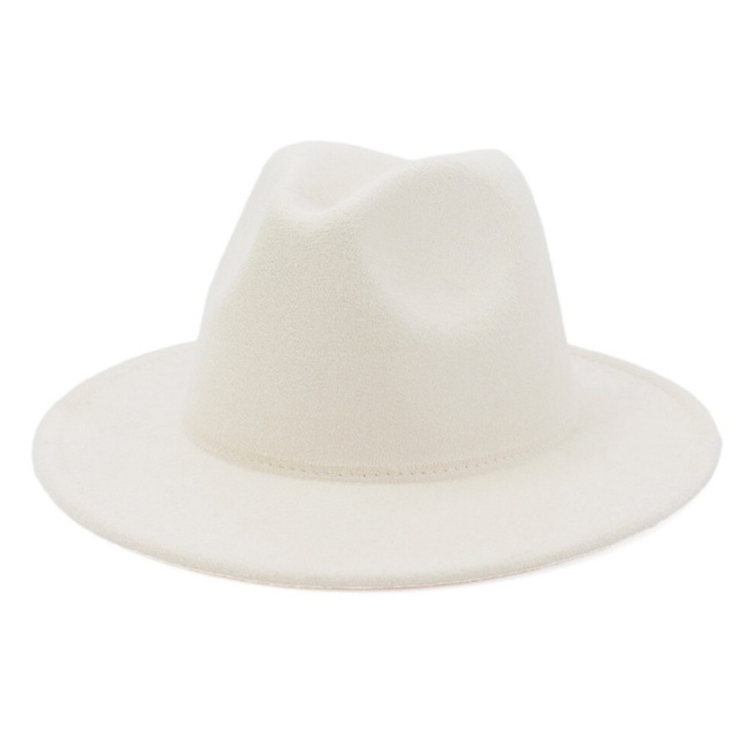 Promotional Solid Color Polyester Cotton Vegan Material Fedora Hat For Ladies And Mens Panama Jazz Fashion Fedora Hat