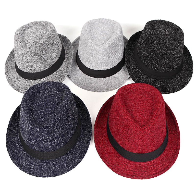 Trilby Fedoras Panama Jazz Hat Short Brim Bowler Hat for Men/Women