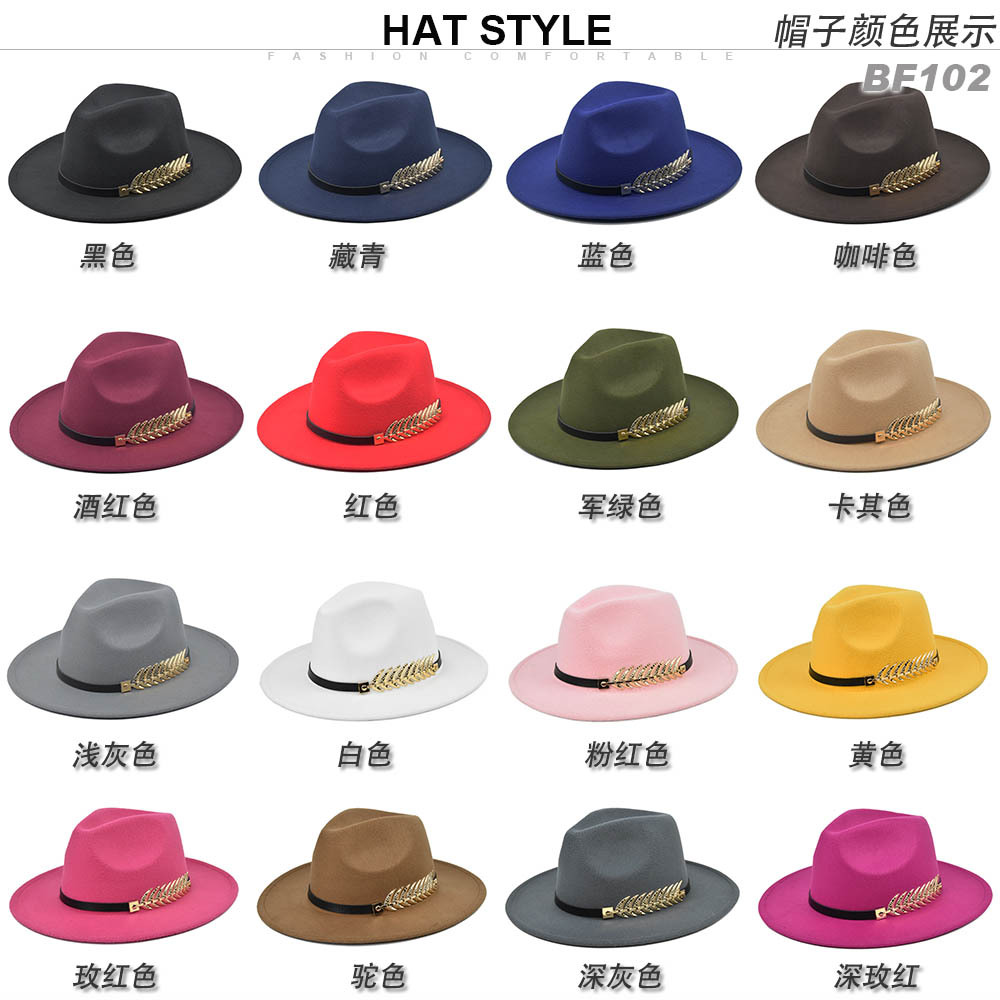 Men Colourful  Winter Hats Wool Fedora Panama For Women