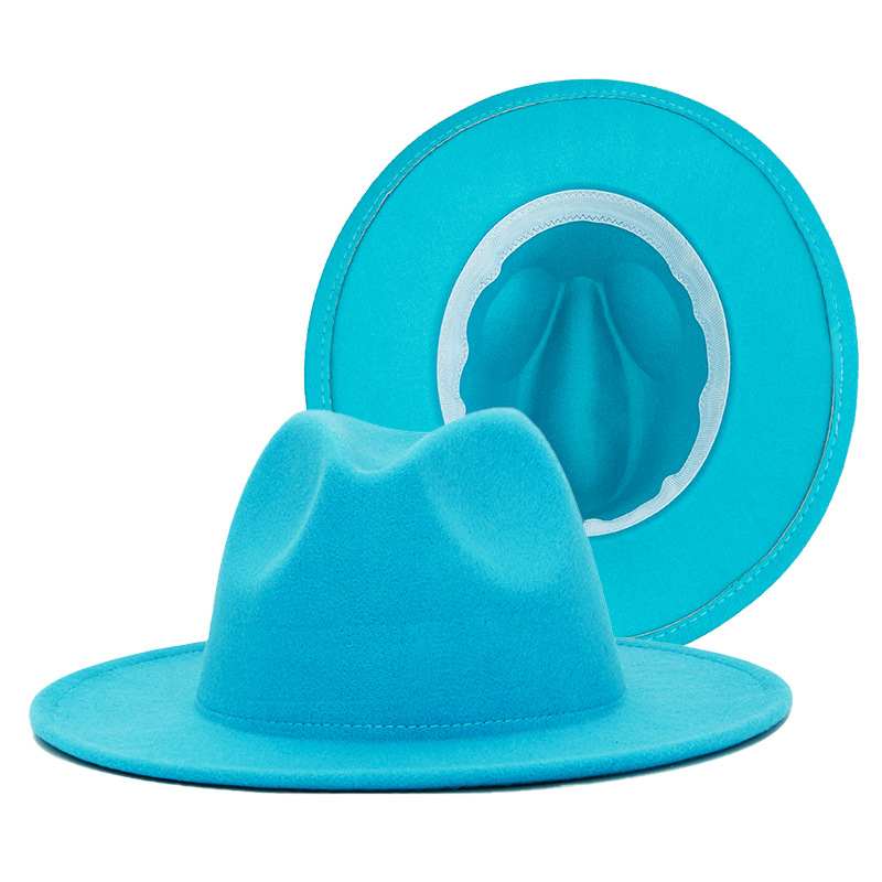 fedora hats women  2022 new designer fedora hat women wide brim fedora solid color hats men and women