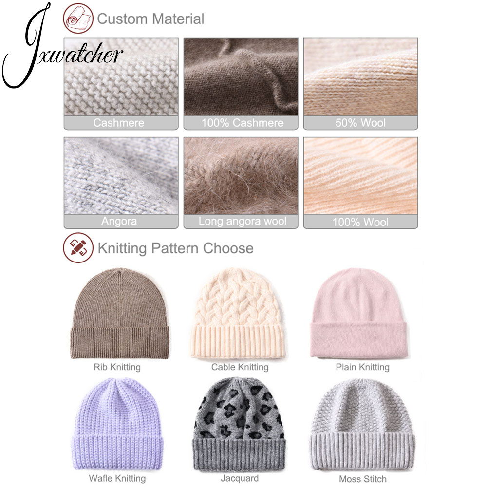 Winter Women Men  Cashmere Wool Knitted Beanies Skully   Classic Striped Unisex Plain  Knit Bea