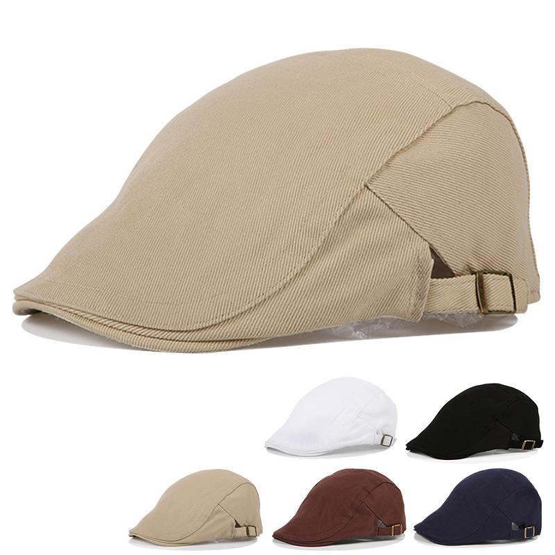 Casual Spring Winter Casual Warm Retro Cotton Newsboy Adjustable Beret Hats For Women Girls Solid Color