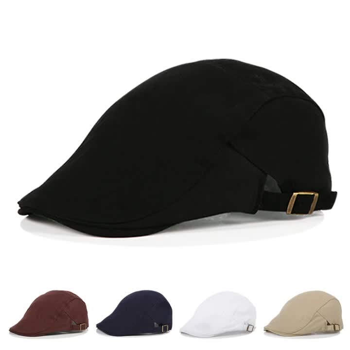 Casual Spring Winter Casual Warm Retro Cotton Newsboy Adjustable Beret Hats For Women Girls Solid Color
