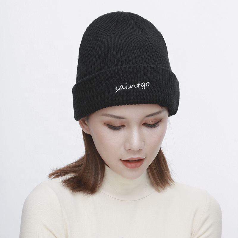 Saintgo 2021  Embroidered Knit Beanie Beanies For Women 100% Acrylic Knitted Designer Beanie Hat rs