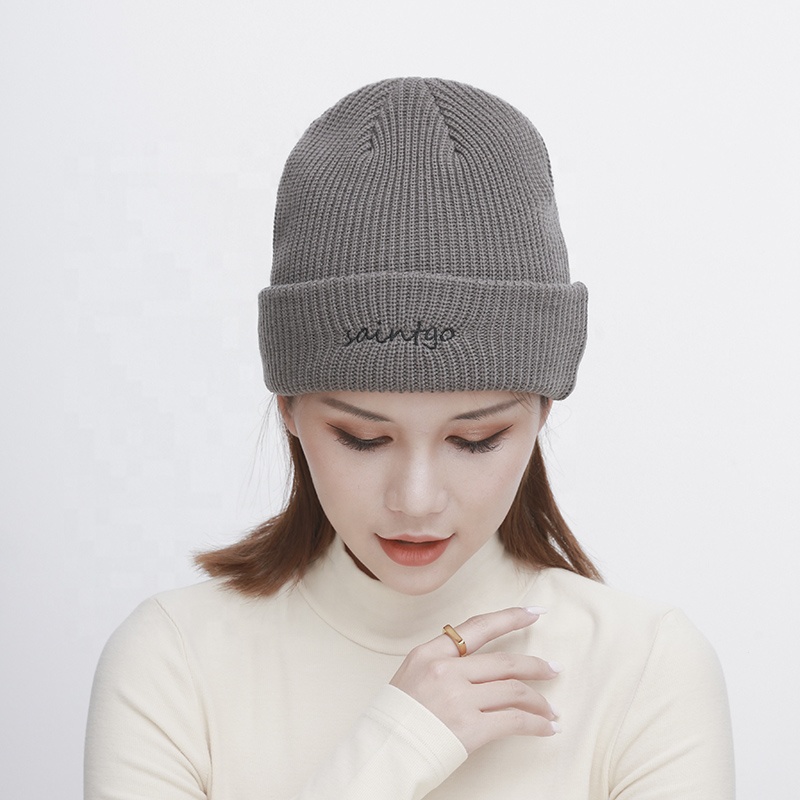 Saintgo 2021  Embroidered Knit Beanie Beanies For Women 100% Acrylic Knitted Designer Beanie Hat rs