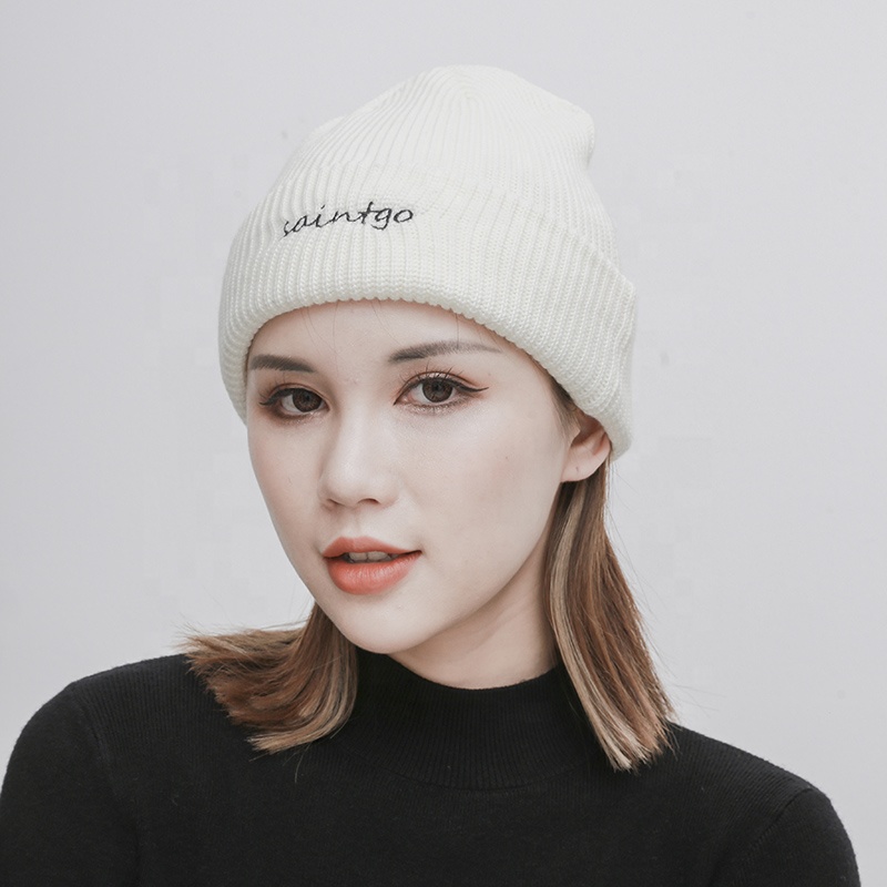 Saintgo 2021  Embroidered Knit Beanie Beanies For Women 100% Acrylic Knitted Designer Beanie Hat rs