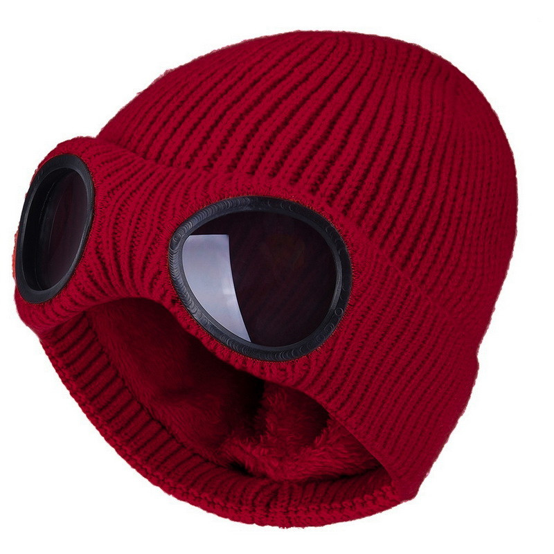  winters hats warm knit beanie with glasses multi-function sports beanie hats for men women