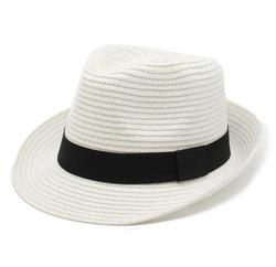 2022110703 Womens Straw Hat Short Brim Panama Fedora Beach Sun Trilby Hat for Vacation Gentlemen Roll Up Summer Hat