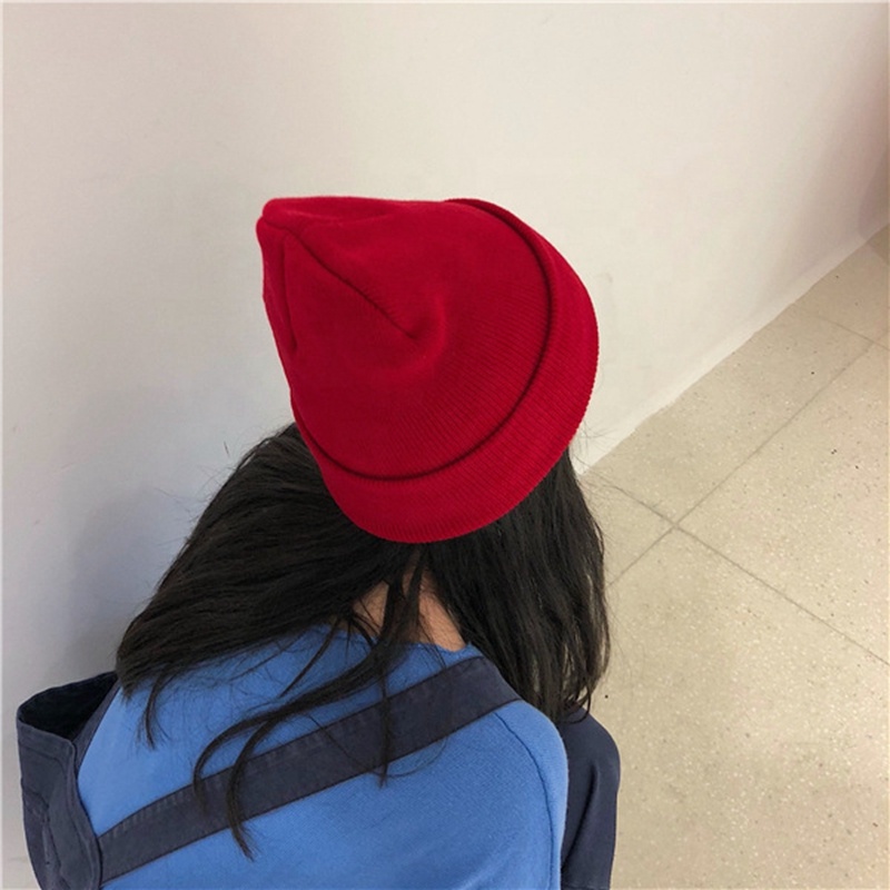 Lady Female Solid Color Beanie Caps Warmer Winter Hats for Unisex New Beanies Knitted Hat