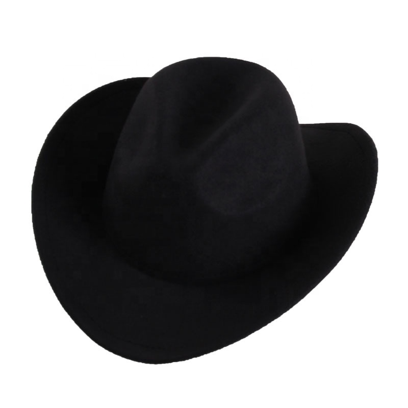  Cheap Wide Roll Brim Fedora Hats Vintage Men Jazz Style Top Hat Autumn Winter Felt Western Cowboy Hat