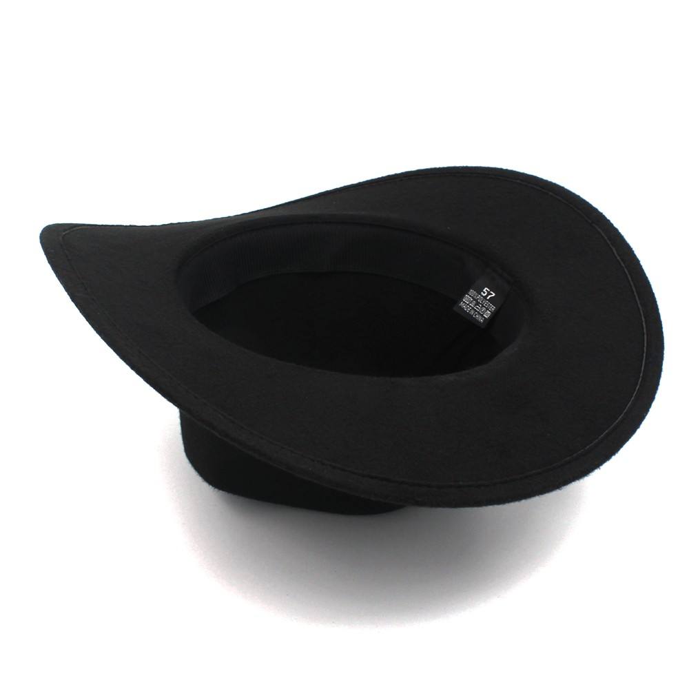  Cheap Wide Roll Brim Fedora Hats Vintage Men Jazz Style Top Hat Autumn Winter Felt Western Cowboy Hat